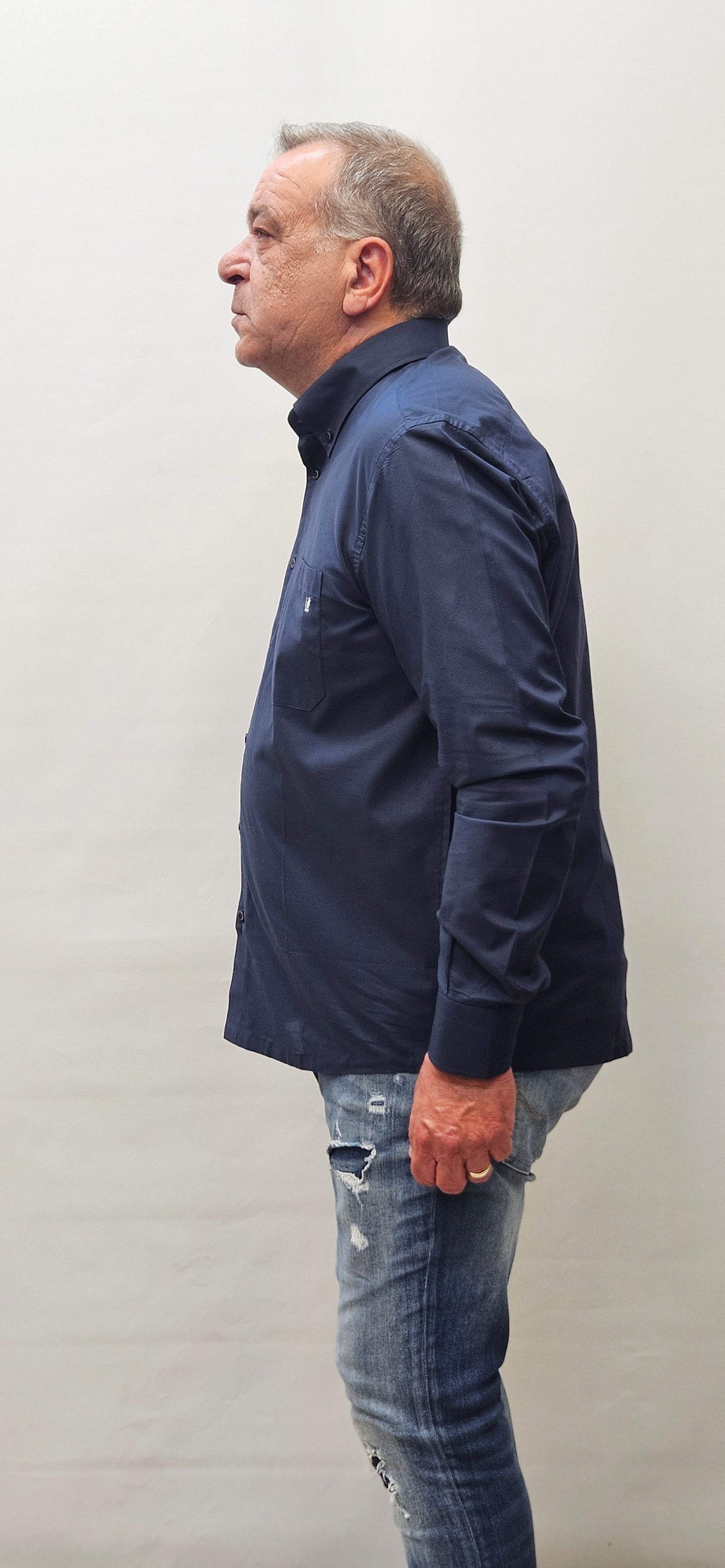 Camicia blu microfantasia Ratòn (toppa/logo blu) smirne