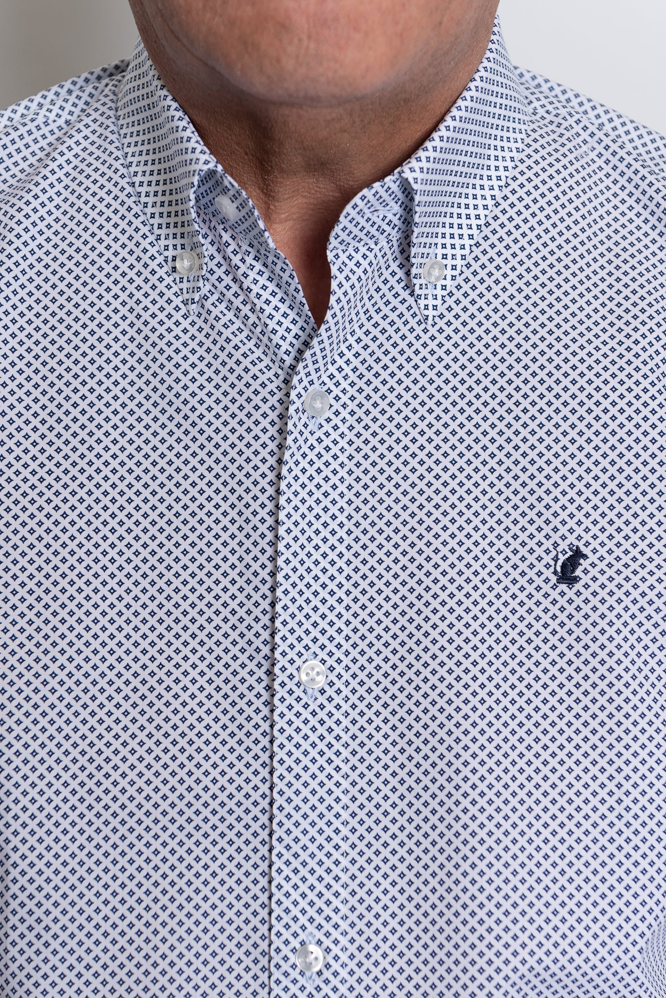 Camicia rombi blu Ratòn (mini logo)