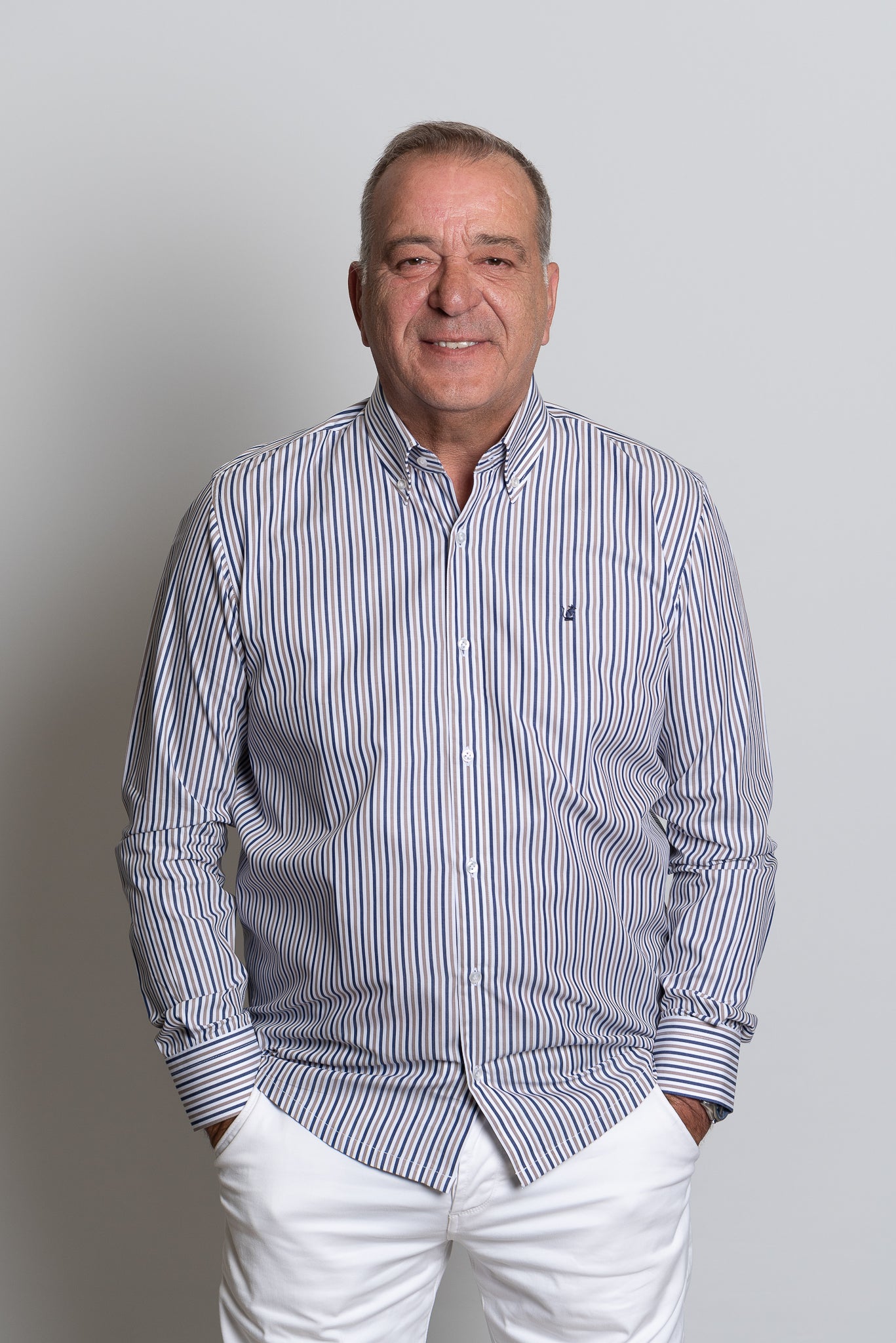 Camicia riga multicolor beige Ratòn (mini logo)