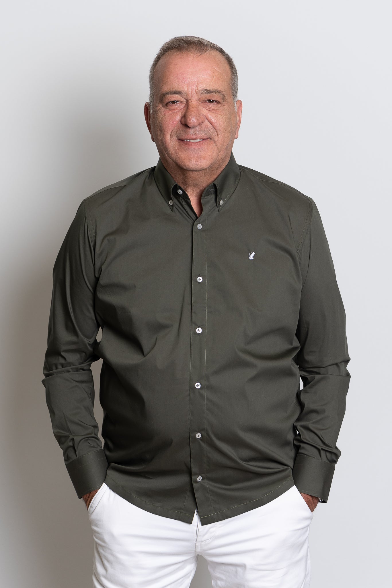 Camicia verde v022 Ratòn (mini logo)