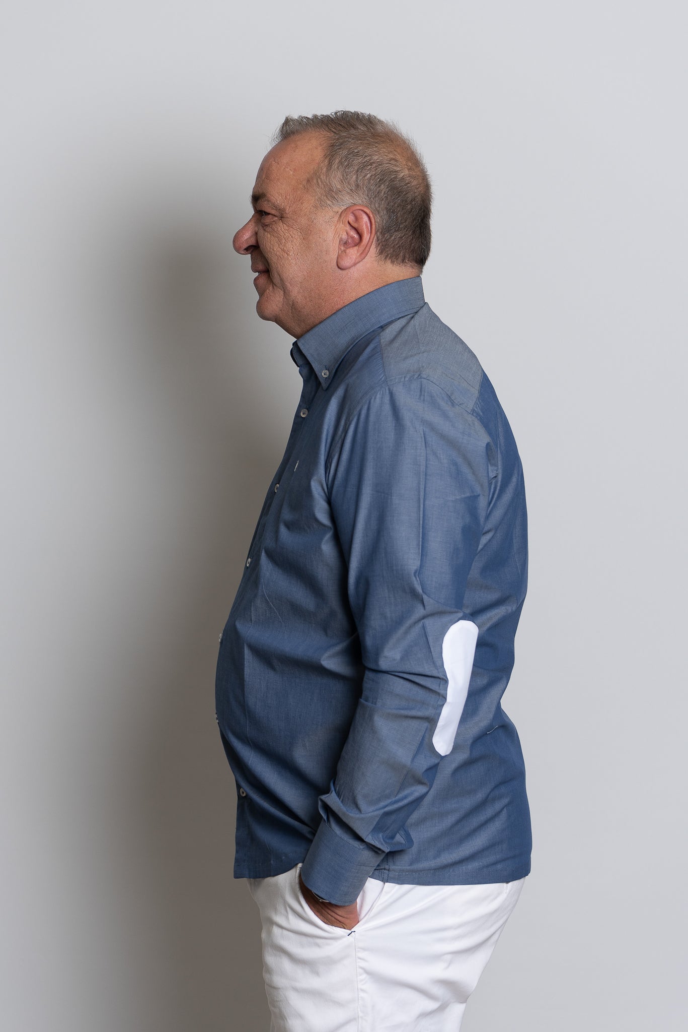 Camicia blu den Ratòn (mini logo)