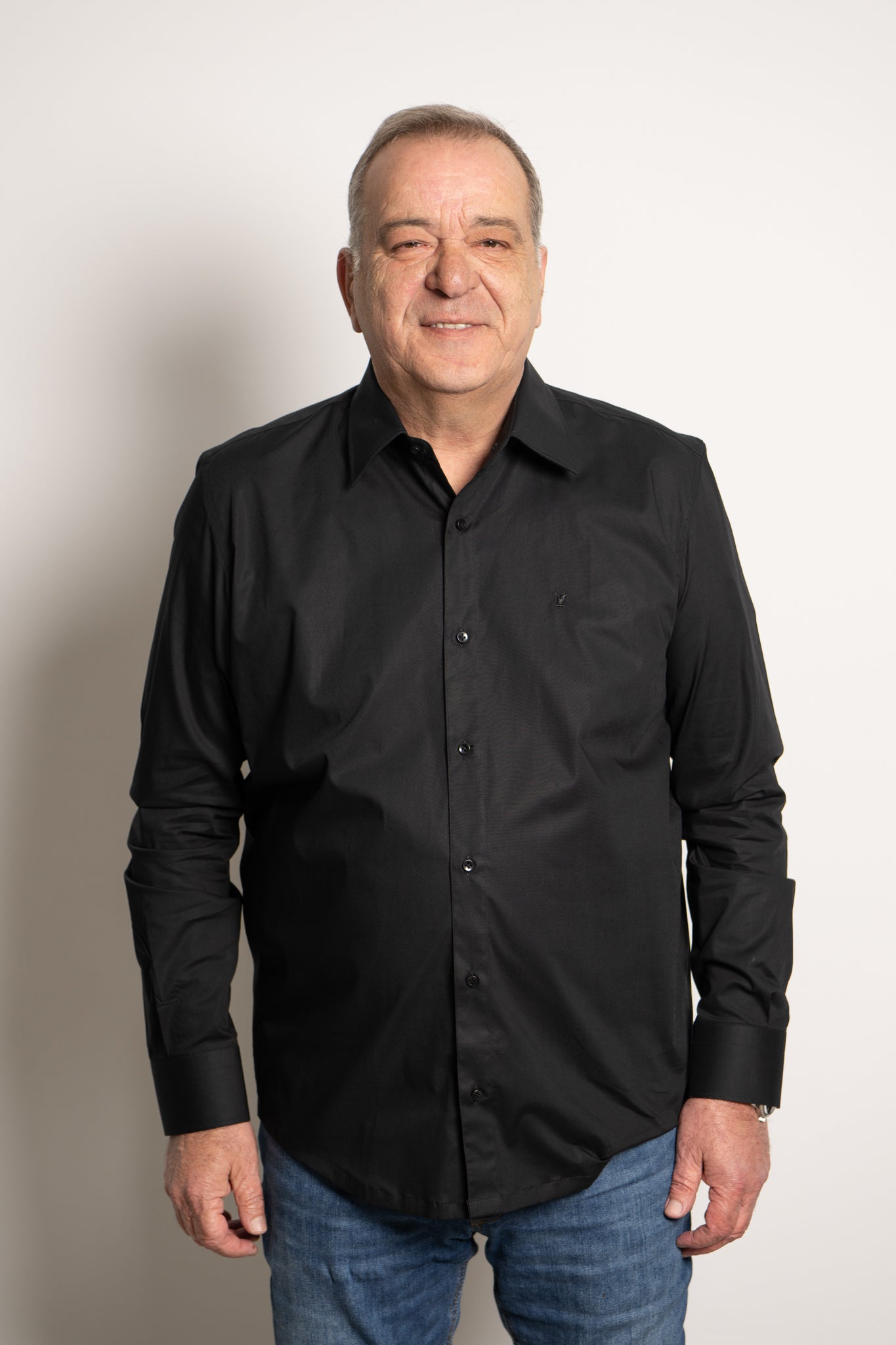 Camicia Collo Italiano Nera Ratòn (mini logo)
