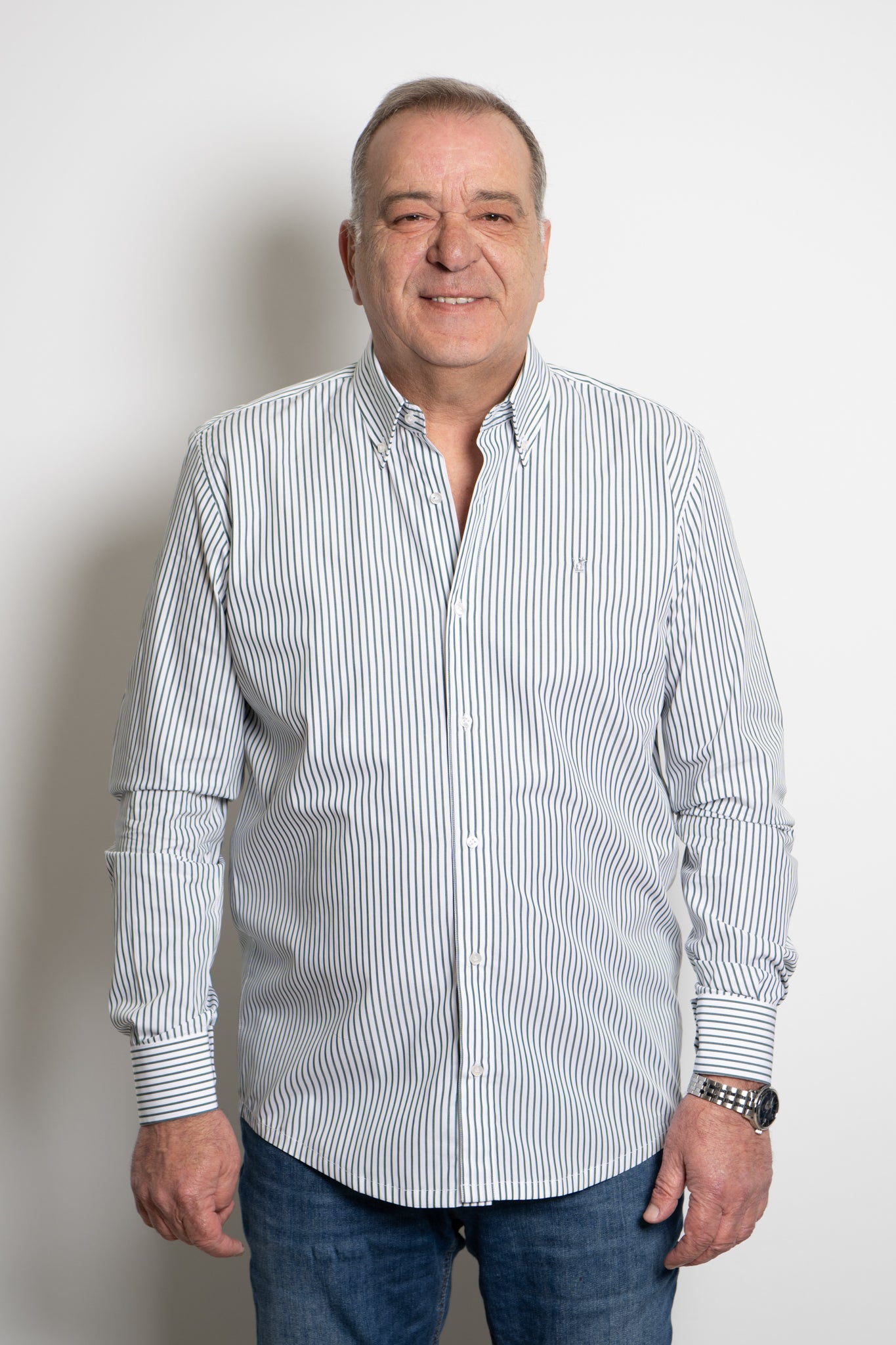 Camicia Righe verdi Ratòn (mini logo)