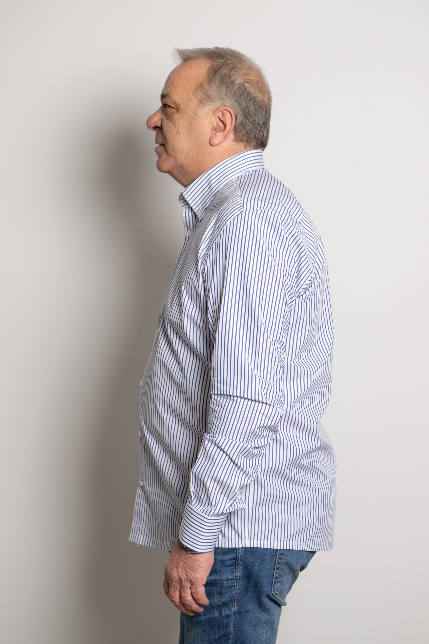 Camicia Righe blu Ratòn (mini logo)