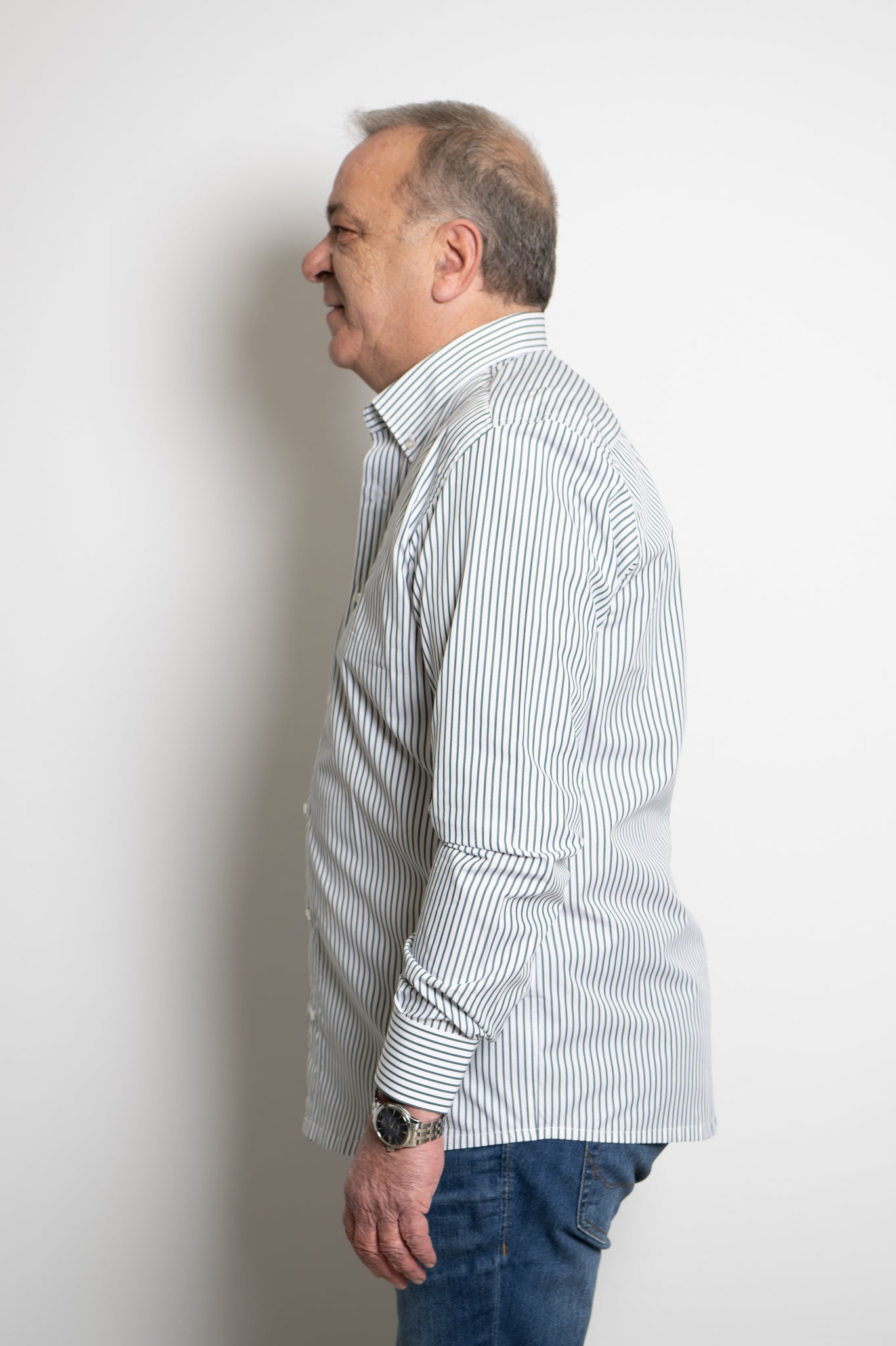 Camicia Righe verdi Ratòn (mini logo)