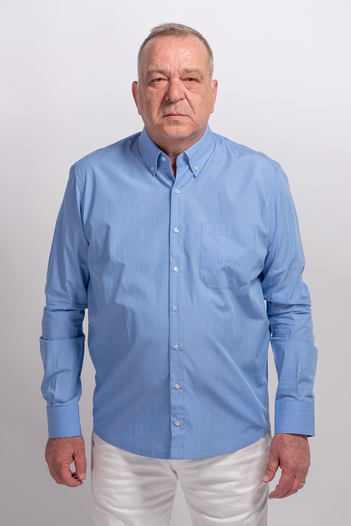 Camicia Riga Celeste RatòN (con taschino)