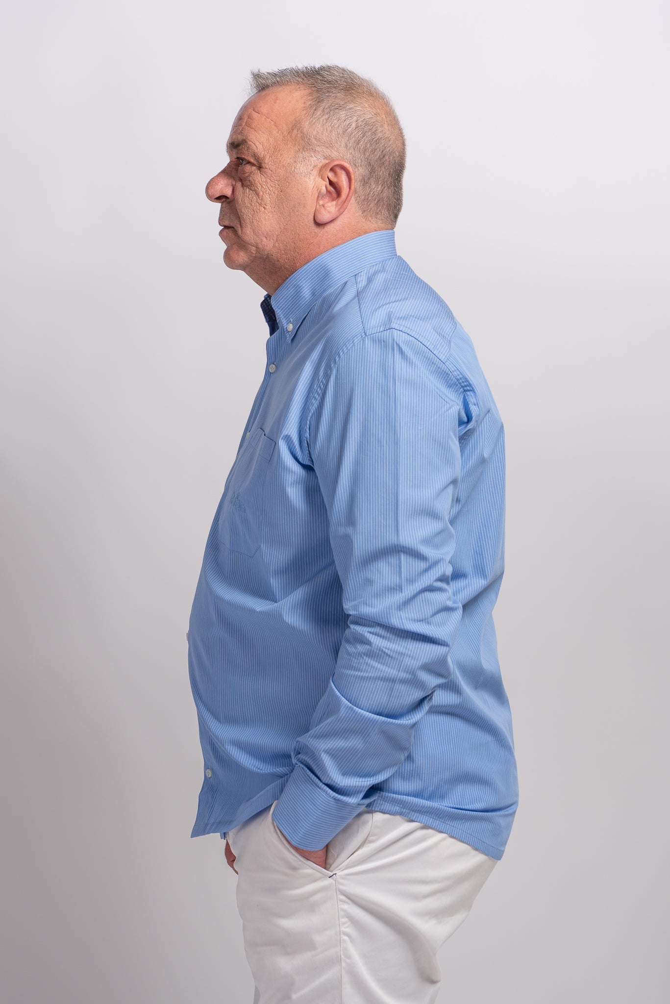 Camicia Riga Celeste RatòN (con taschino)