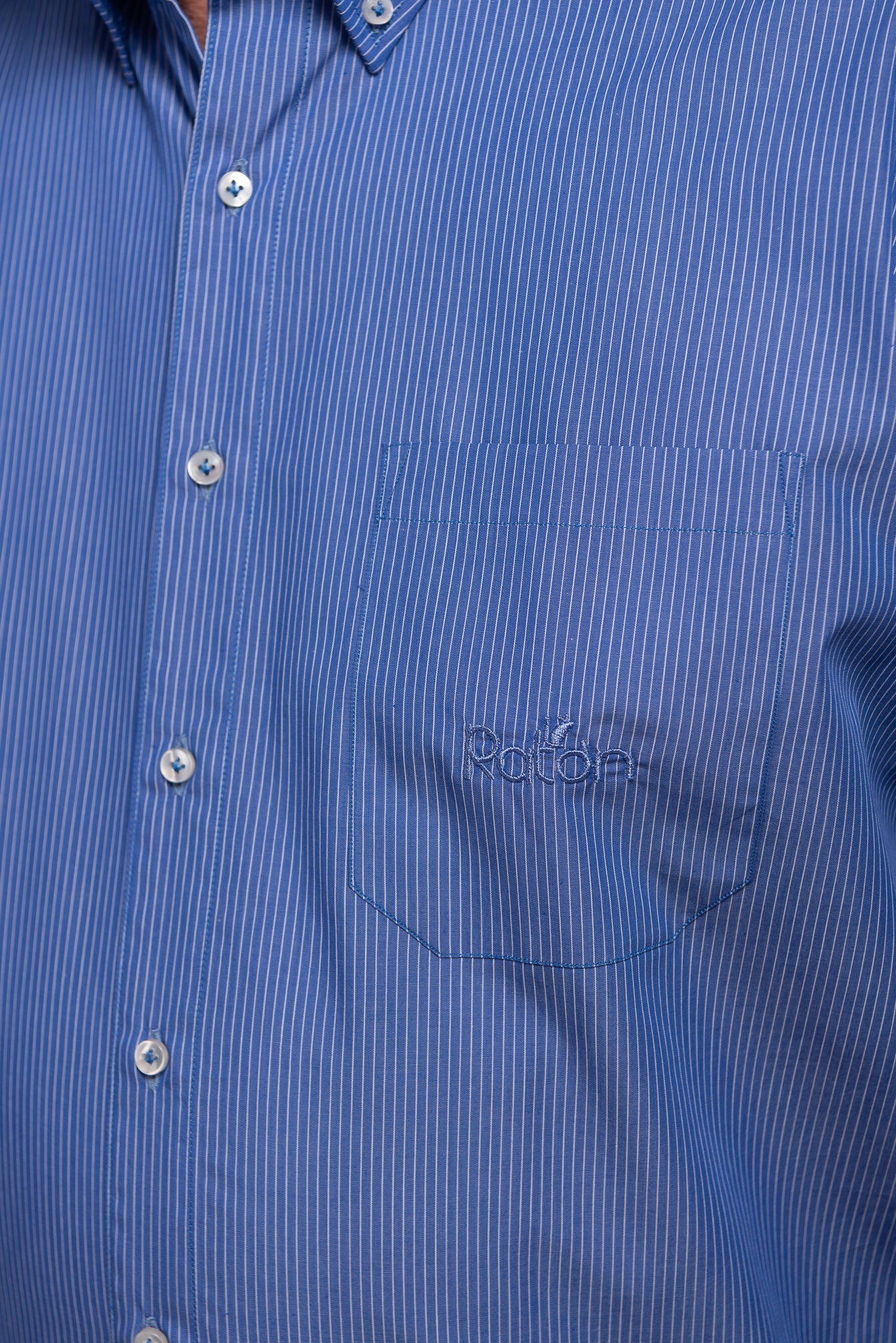 Camicia Riga Azzurra RatòN (con taschino) scout scura