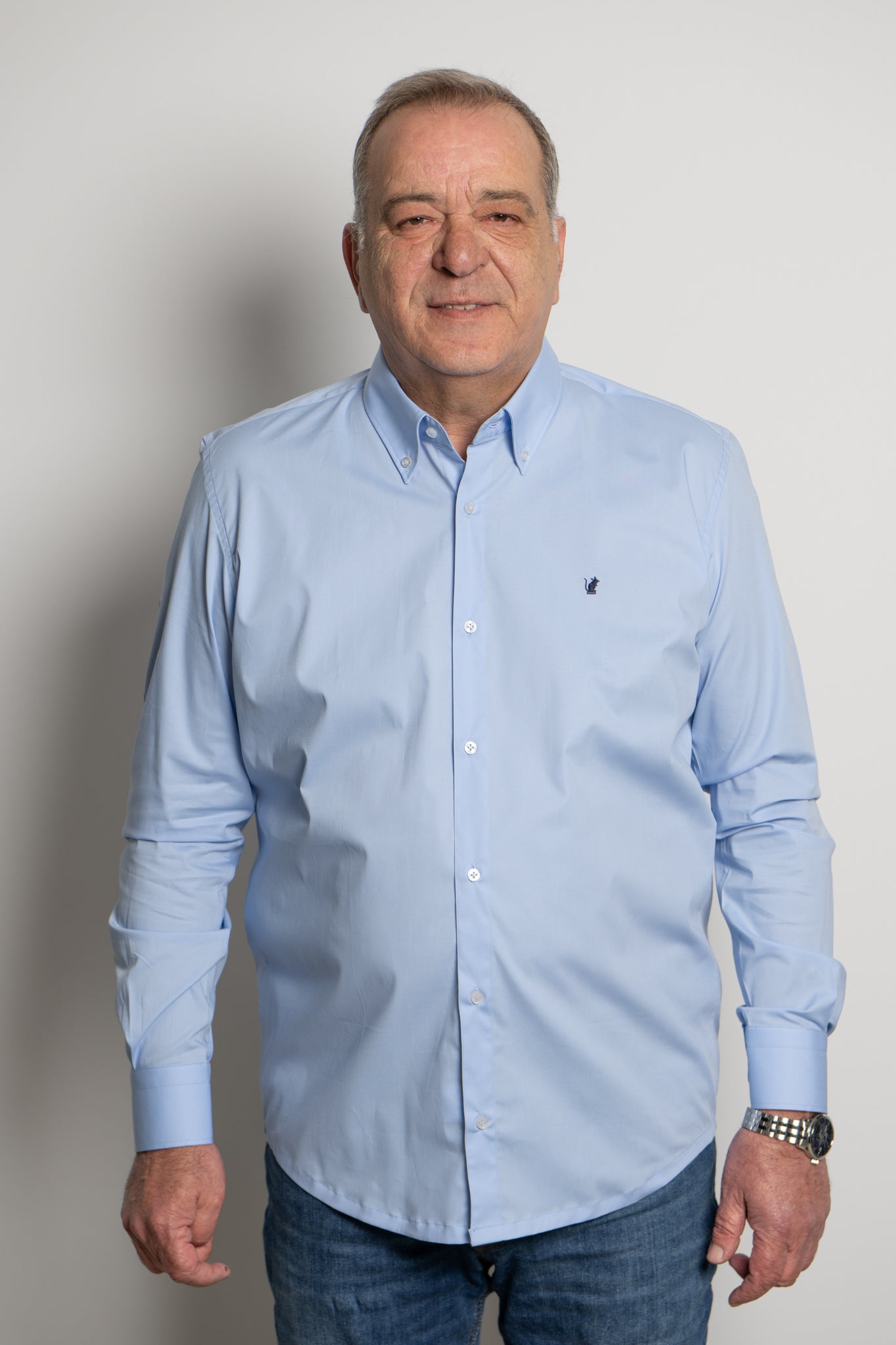 Camicia celeste Ratòn (mini logo)
