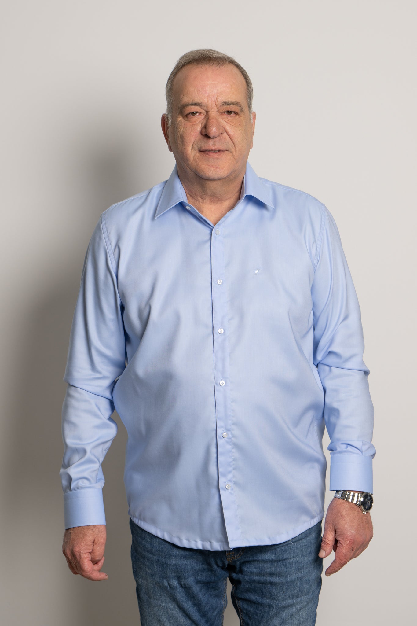 Camicia Collo Italiano Celeste microfantasia Ratòn (mini logo)