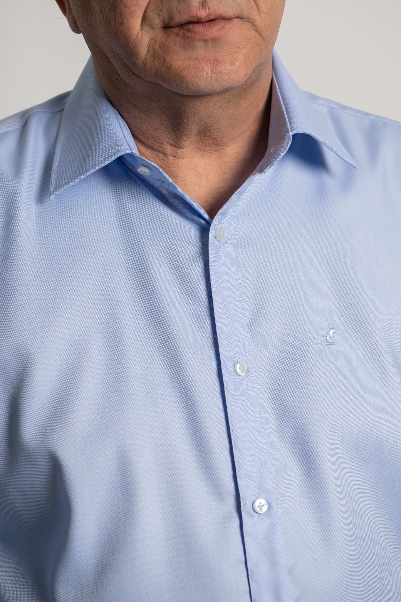 Camicia Collo Italiano Celeste microfantasia Ratòn (mini logo)