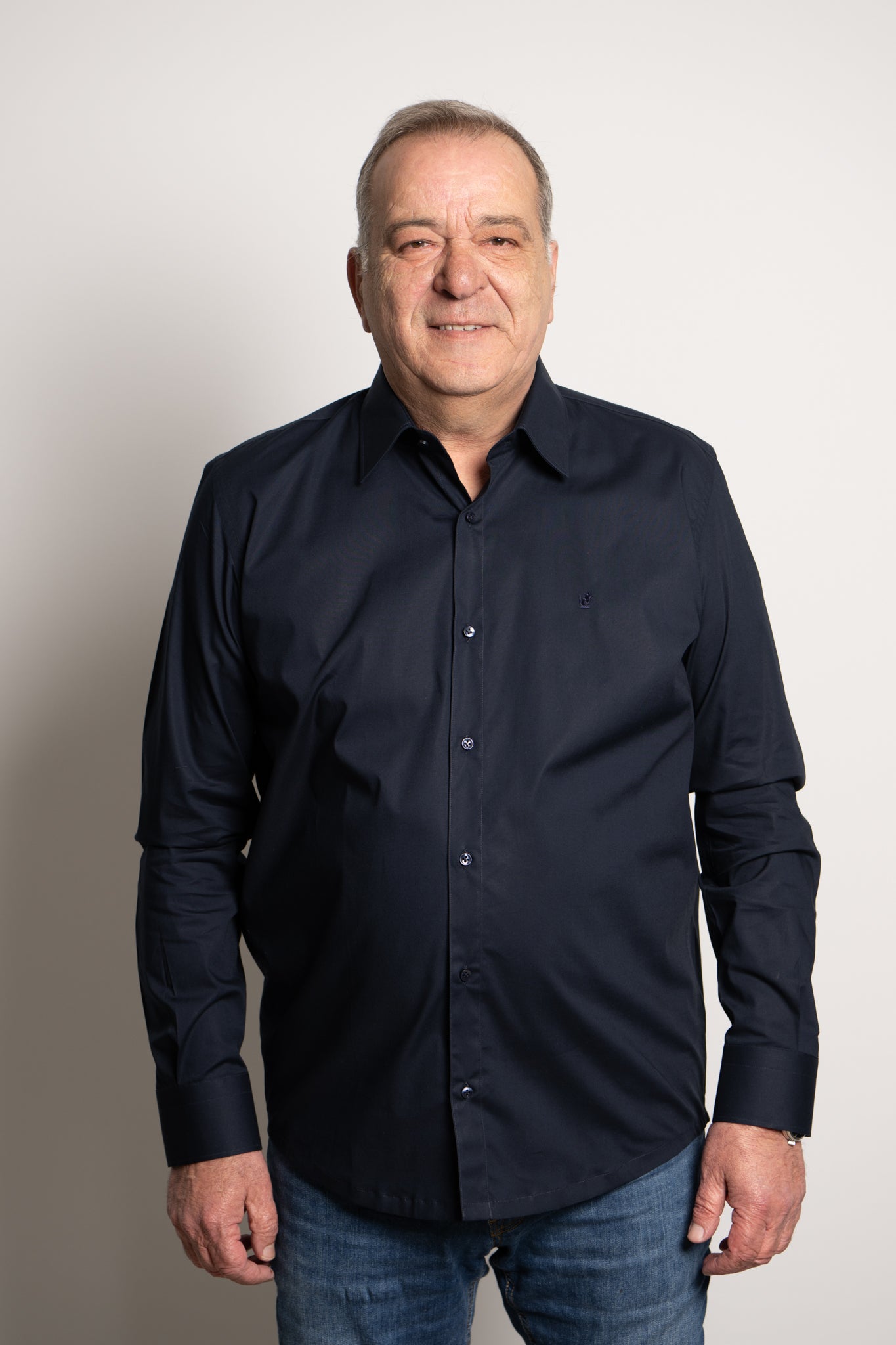 Camicia Collo Italiano Blu scuro Ratòn (mini logo)