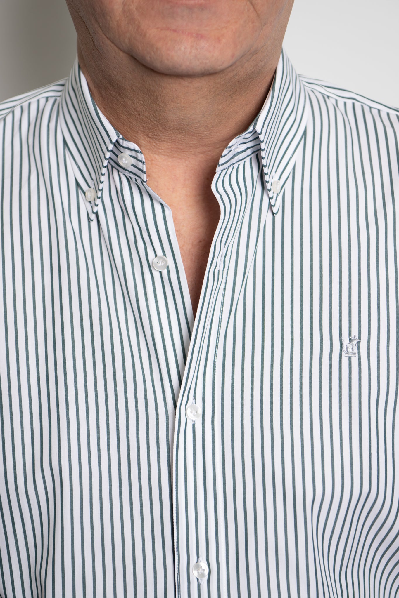 Camicia Righe verdi Ratòn (mini logo)