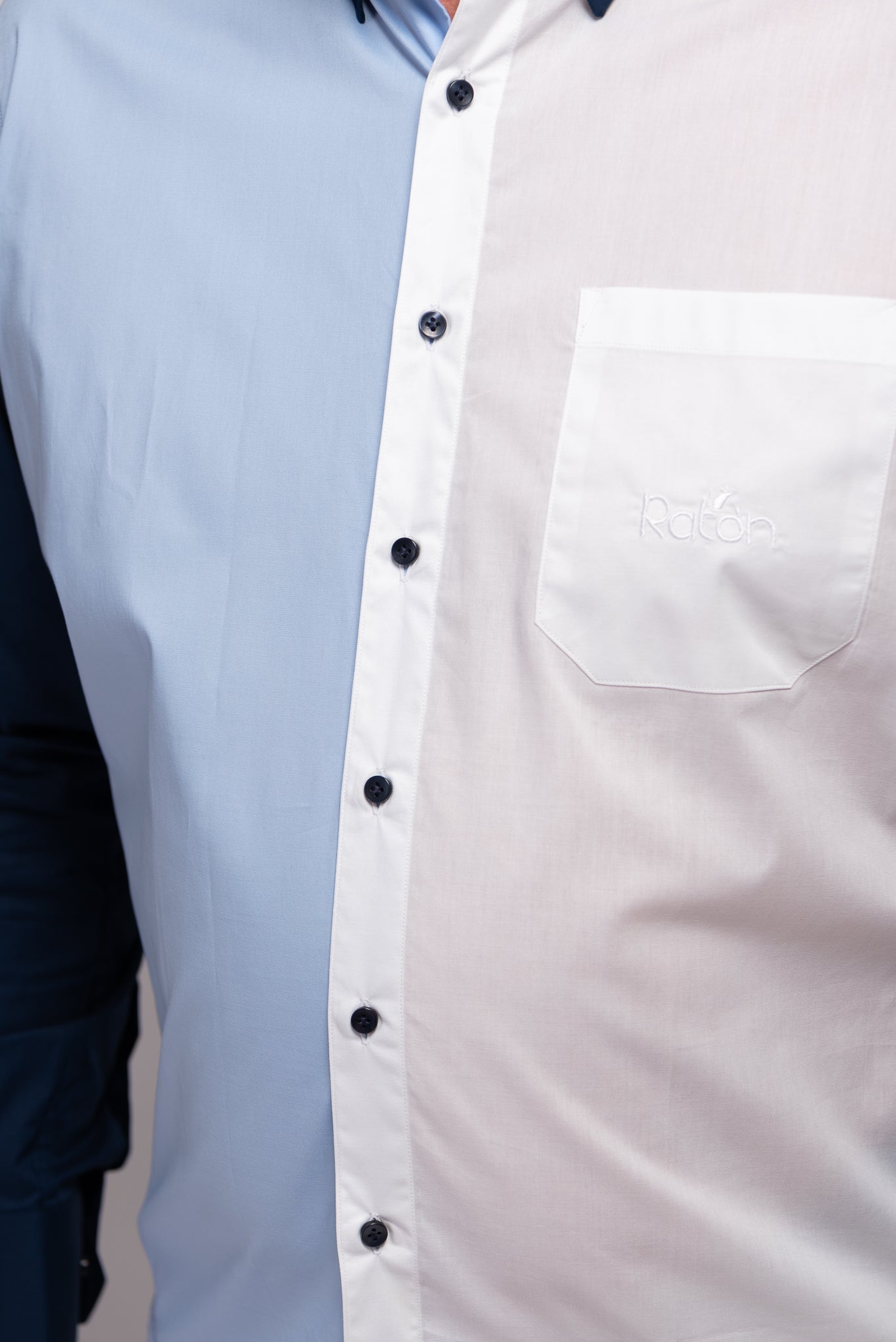 Camicia Bicolor Azzurro RatòN (con taschino)